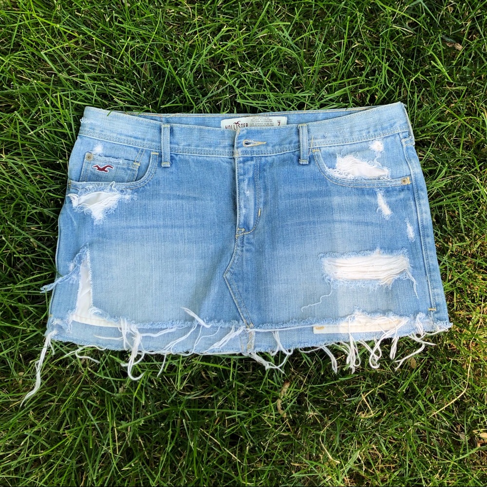 🌿Hollister low-waist super short jean skirt